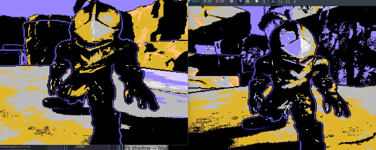 Retro Pixel Compositor: C64 Palette + Ligne Claire Outlines